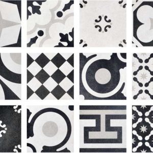 FIORANESE CEMENTINE BLACK&WHITE MIX CBW20R PŁYTKA GRESOWA 20X20